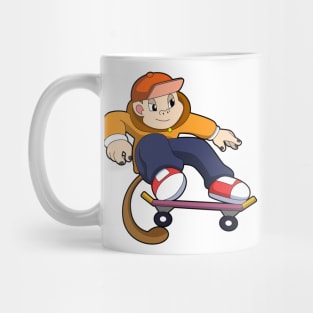 Monkey as Skater with Skateboard Mug